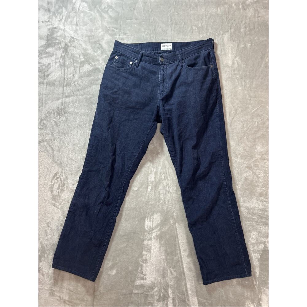 Old Navy Corduroy Pants Mens 34x32 5 Pocket True Blue Straight Leg Whimsy Boho